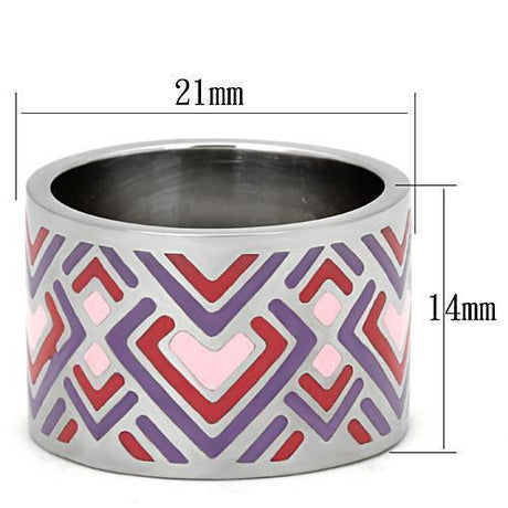 High polished (no plating) Stainless Steel Ring with Epoxy  in Multi Color
