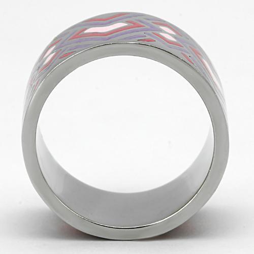High polished (no plating) Stainless Steel Ring with Epoxy  in Multi Color