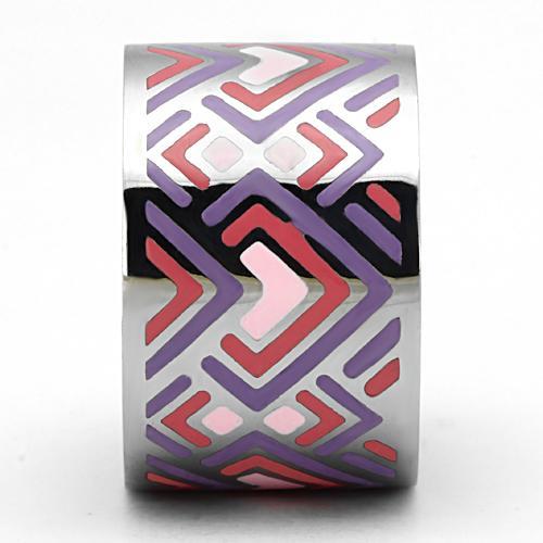High polished (no plating) Stainless Steel Ring with Epoxy  in Multi Color
