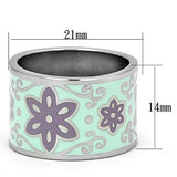 High polished (no plating) Stainless Steel Ring with Epoxy  in Multi Color