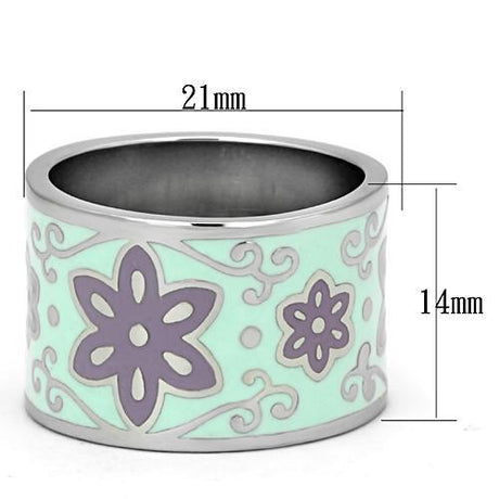 High polished (no plating) Stainless Steel Ring with Epoxy  in Multi Color