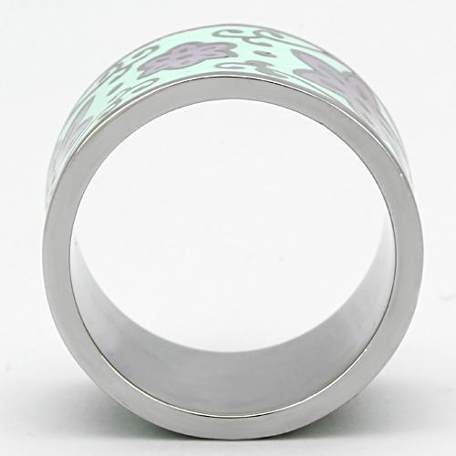 High polished (no plating) Stainless Steel Ring with Epoxy  in Multi Color