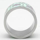 High polished (no plating) Stainless Steel Ring with Epoxy  in Multi Color