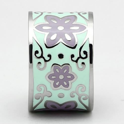 High polished (no plating) Stainless Steel Ring with Epoxy  in Multi Color