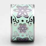 High polished (no plating) Stainless Steel Ring with Epoxy  in Multi Color