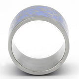 High polished (no plating) Stainless Steel Ring with Epoxy  in Amethyst