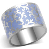High polished (no plating) Stainless Steel Ring with Epoxy  in Amethyst