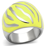 High polished (no plating) Stainless Steel Ring with Epoxy  in Topaz