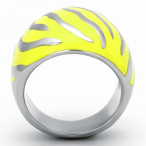 High polished (no plating) Stainless Steel Ring with Epoxy  in Topaz