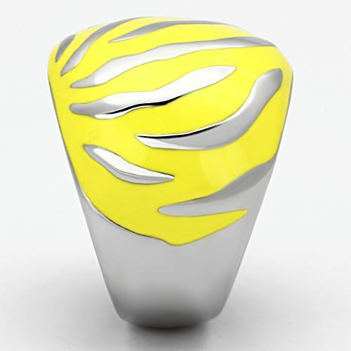 High polished (no plating) Stainless Steel Ring with Epoxy  in Topaz