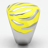 High polished (no plating) Stainless Steel Ring with Epoxy  in Topaz