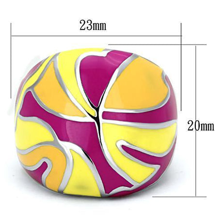 High polished (no plating) Stainless Steel Ring with Epoxy  in Multi Color