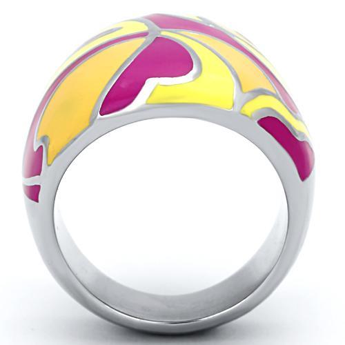 High polished (no plating) Stainless Steel Ring with Epoxy  in Multi Color