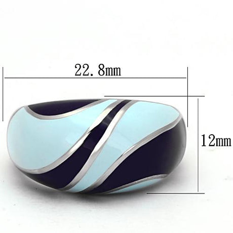 High polished (no plating) Stainless Steel Ring with Epoxy  in Multi Color