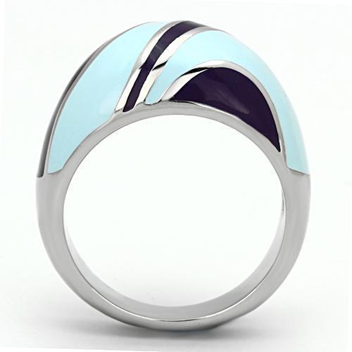 High polished (no plating) Stainless Steel Ring with Epoxy  in Multi Color