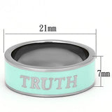 High polished (no plating) Stainless Steel Ring with Epoxy  in Turquoise