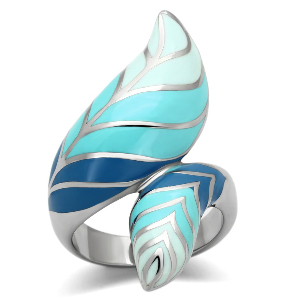 High polished (no plating) Stainless Steel Ring with Epoxy  in Multi Color