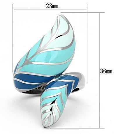 High polished (no plating) Stainless Steel Ring with Epoxy  in Multi Color