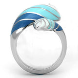 High polished (no plating) Stainless Steel Ring with Epoxy  in Multi Color