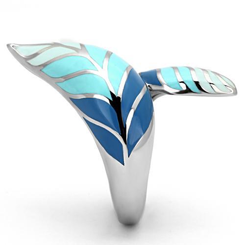 High polished (no plating) Stainless Steel Ring with Epoxy  in Multi Color