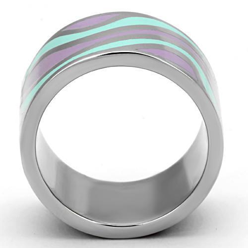 High polished (no plating) Stainless Steel Ring with Epoxy  in Multi Color