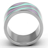 High polished (no plating) Stainless Steel Ring with Epoxy  in Multi Color