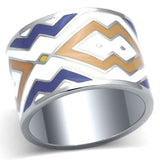 High polished (no plating) Stainless Steel Ring with Epoxy  in Multi Color