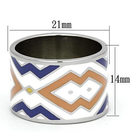 High polished (no plating) Stainless Steel Ring with Epoxy  in Multi Color