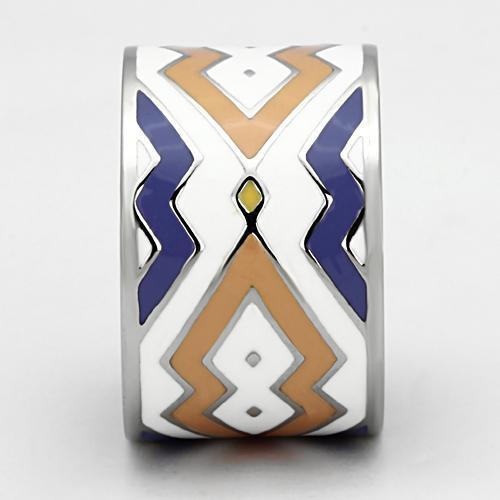 High polished (no plating) Stainless Steel Ring with Epoxy  in Multi Color