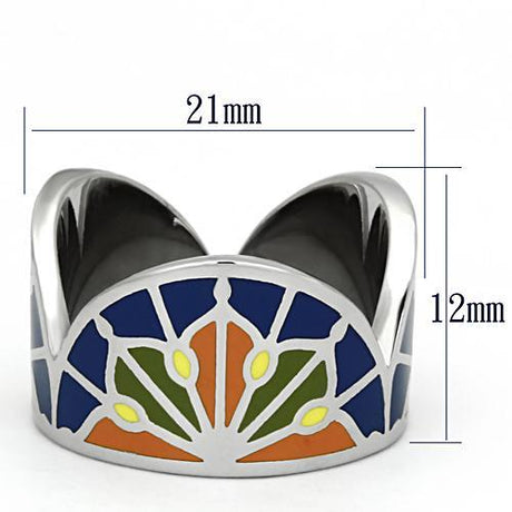High polished (no plating) Stainless Steel Ring with Epoxy  in Multi Color