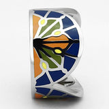 High polished (no plating) Stainless Steel Ring with Epoxy  in Multi Color