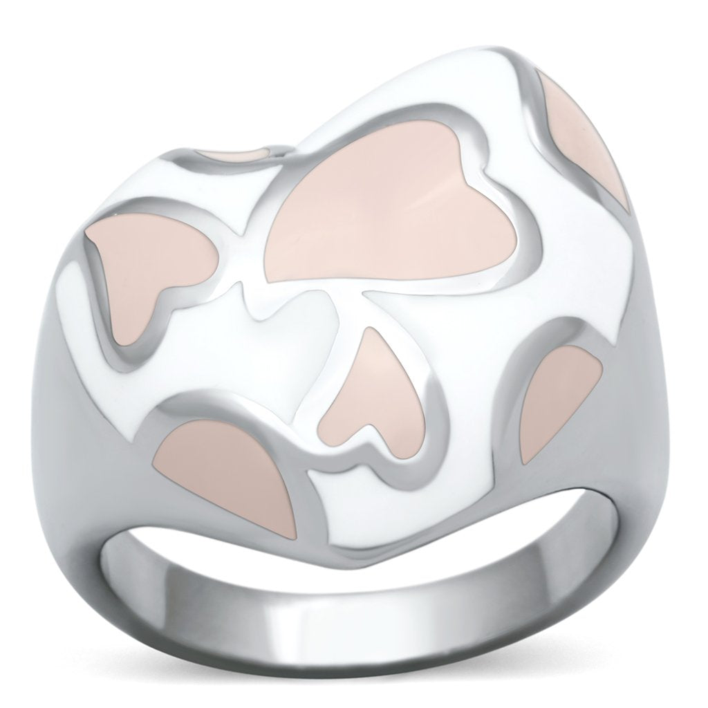 High polished (no plating) Stainless Steel Ring with Epoxy  in Multi Color
