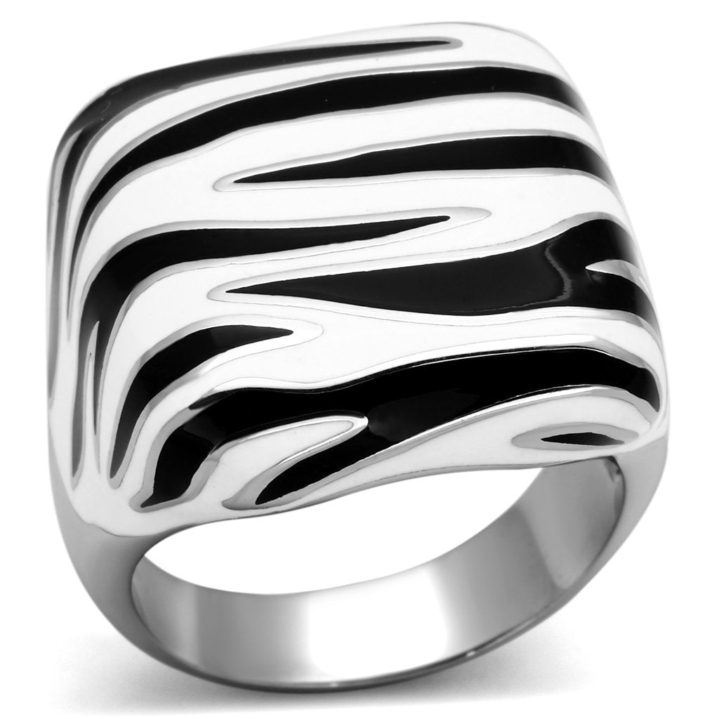 High polished (no plating) Stainless Steel Ring with Epoxy  in Multi Color