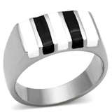 High polished (no plating) Stainless Steel Ring with Epoxy  in Multi Color
