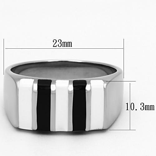 High polished (no plating) Stainless Steel Ring with Epoxy  in Multi Color