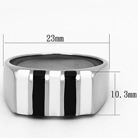 High polished (no plating) Stainless Steel Ring with Epoxy  in Multi Color