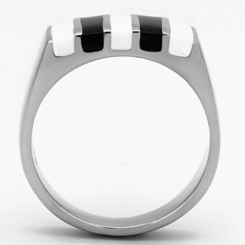 High polished (no plating) Stainless Steel Ring with Epoxy  in Multi Color