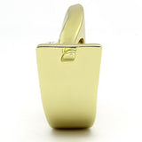 IP Gold(Ion Plating) Stainless Steel Ring with Top Grade Crystal  in Clear
