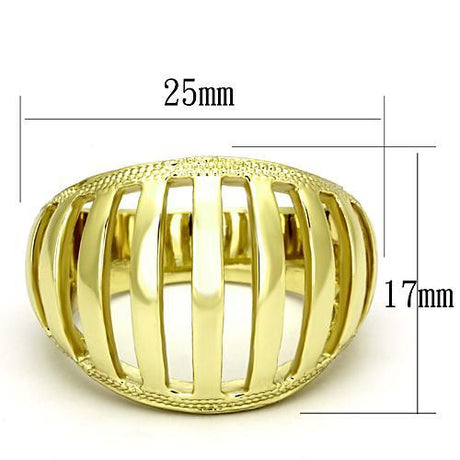 IP Gold(Ion Plating) Stainless Steel Ring with No Stone