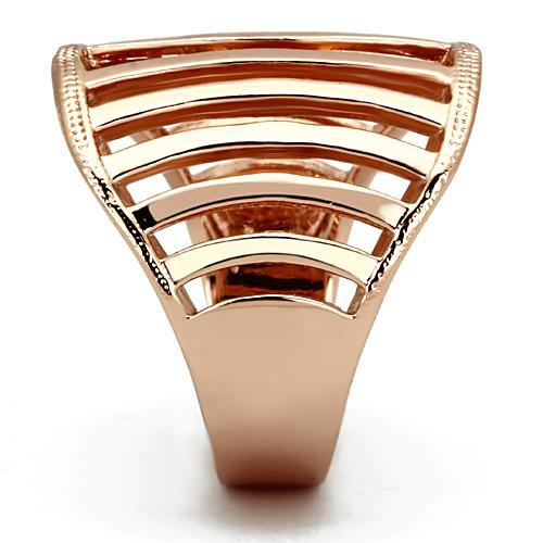 IP Rose Gold(Ion Plating) Stainless Steel Ring with No Stone