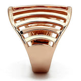 IP Rose Gold(Ion Plating) Stainless Steel Ring with No Stone