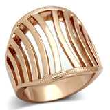 IP Rose Gold(Ion Plating) Stainless Steel Ring with No Stone