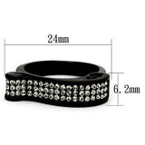 IP Black(Ion Plating) Stainless Steel Ring with Top Grade Crystal  in Black Diamond