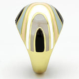 IP Gold(Ion Plating) Stainless Steel Ring with Epoxy  in Multi Color