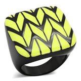 IP Black(Ion Plating) Stainless Steel Ring with Epoxy  in Topaz