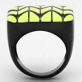 IP Black(Ion Plating) Stainless Steel Ring with Epoxy  in Topaz