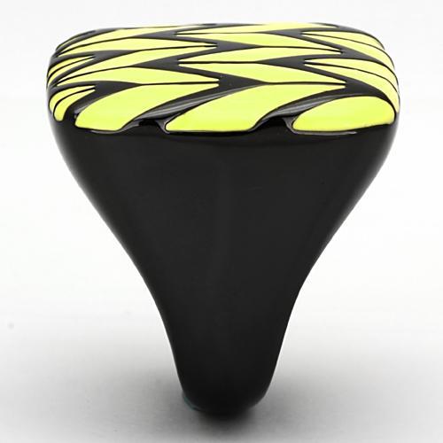 IP Black(Ion Plating) Stainless Steel Ring with Epoxy  in Topaz