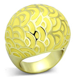 IP Gold(Ion Plating) Stainless Steel Ring with Epoxy  in Topaz