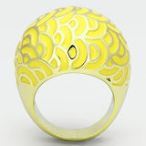 IP Gold(Ion Plating) Stainless Steel Ring with Epoxy  in Topaz