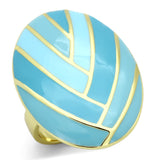 IP Gold(Ion Plating) Stainless Steel Ring with Epoxy  in Multi Color
